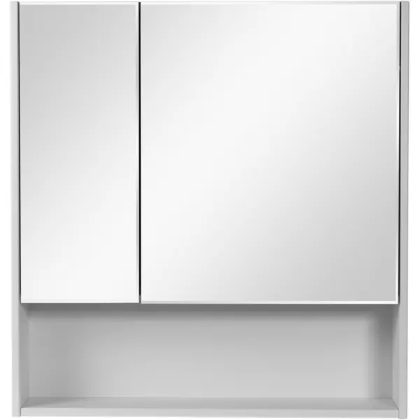 фото Шкаф зеркальный подвесной для ванной асб-мебель сведен 76x80 см цвет белый