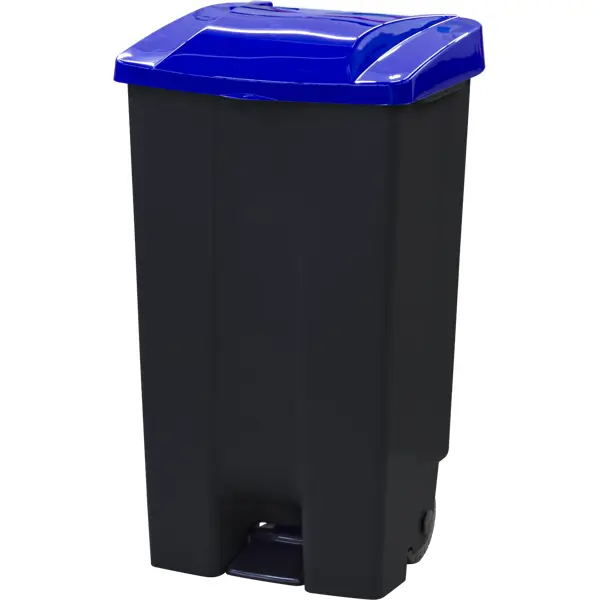 Бак садовый для мусора на колесиках с педалью 110 л цвет чёрный захват для мусора доляна 9×96 см пластиковые держатели чёрный