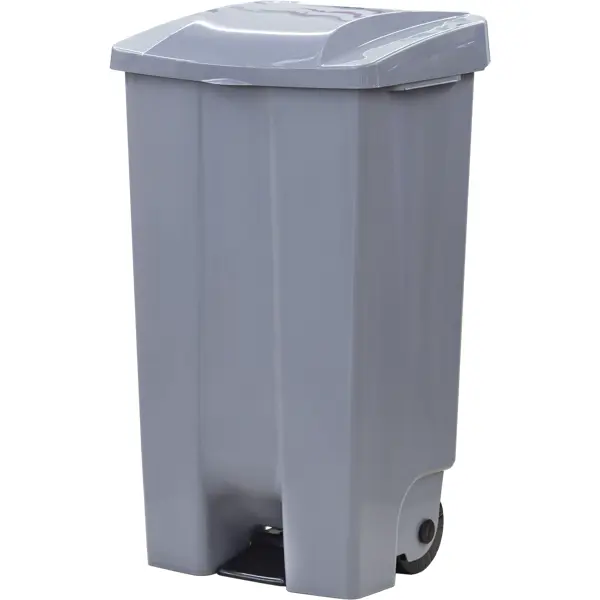 Бак садовый для мусора на колесиках с педалью 110 л цвет серый контейнер для мусора клик ит 50л серый