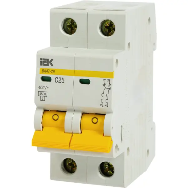 Автоматический выключатель IEK Home ВА47-29 1P N 25 А 4.5 кА C предохранитель автоматический двухполюсный 40а cbs 40a dp
