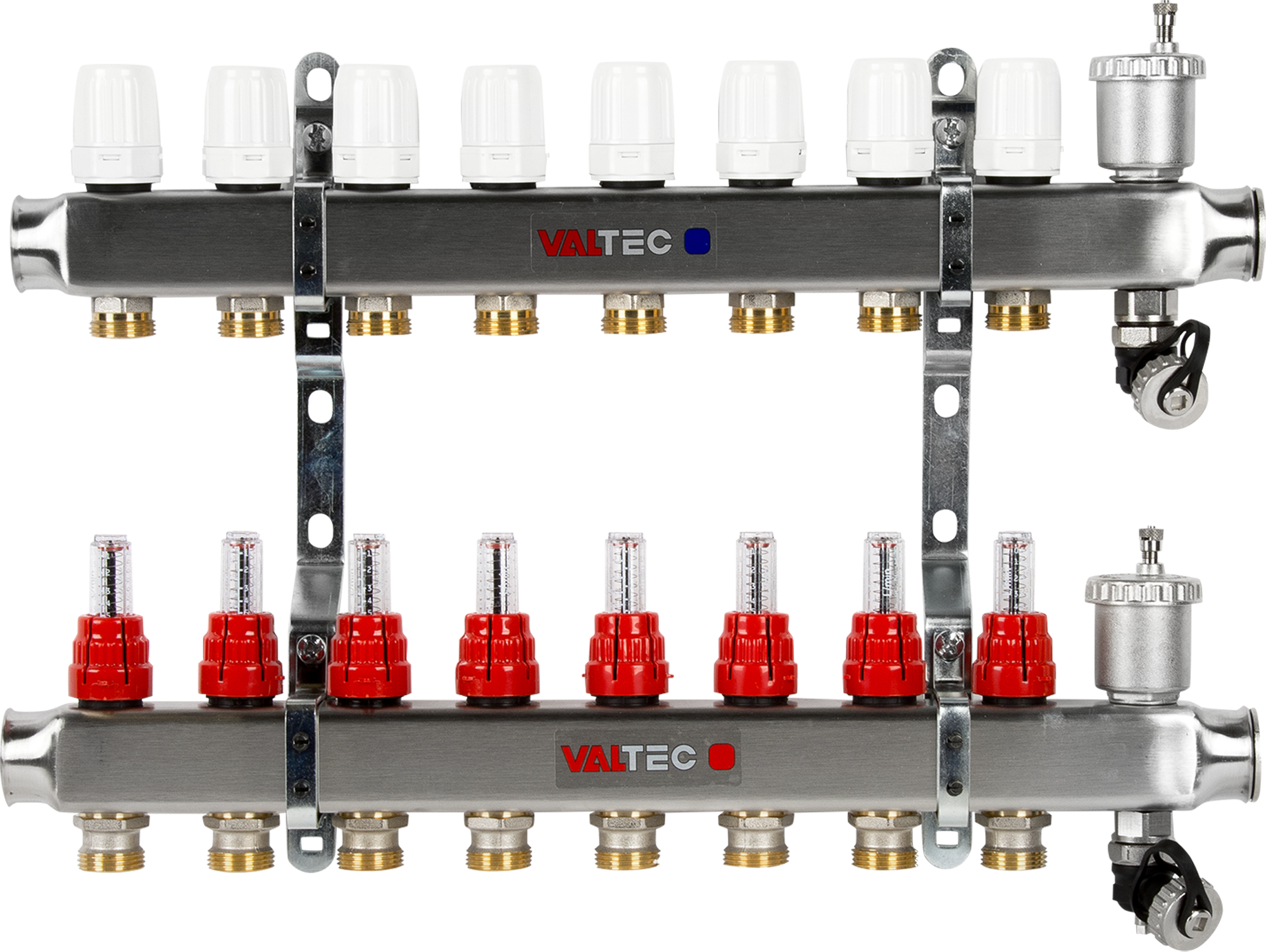 E 8 пол. Коллекторная группа 1"х3 вых. Со встроенными расходомерами Valtec. Блок коллекторов Valtec, с расходомерами 1″х3вых евроконус 3/4. Коллекторная группа валтэк. Valtec нерж с расходомерами 1"х7 вых. Евроконус 3/4"VTC.586. EMNX.0607.