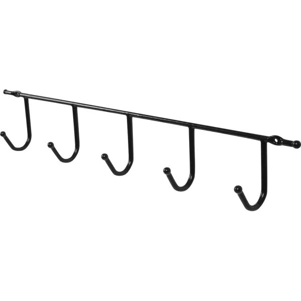Планка 5 крючков Swensa Trait цвет чёрный вешалка для брюк выдвижная нсх 4x56 5x38 5 см сталь чёрный