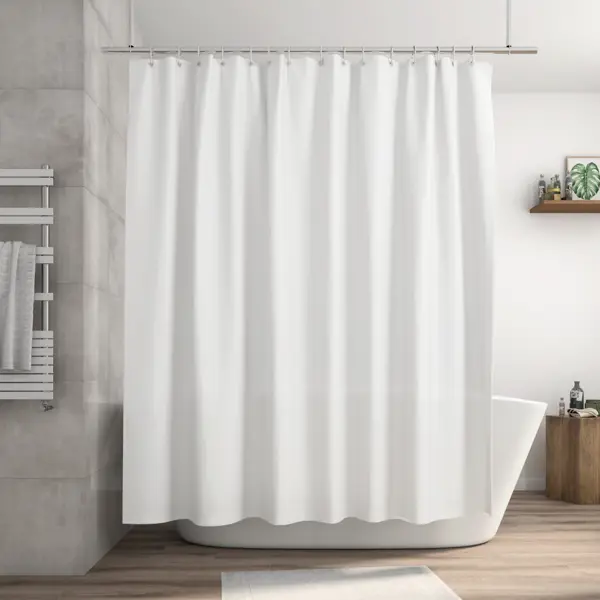 Штора для ванной Sensea Happy 240x200 см полиэстер цвет белый мебель для ванной emmy монтана 60х45 белая