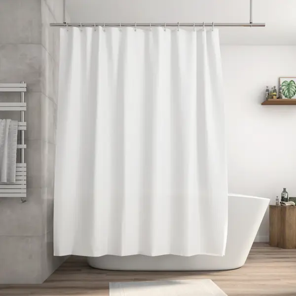 Штора для ванной Sensea Happy 180x200 см полиэстер цвет белый штора для ванной sensea tipee 180x200 см полиэстер мультиколор