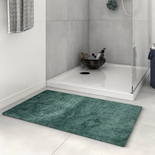 фото Коврик для ванной комнаты sensea neo glamour 80x50 см цвет голубой