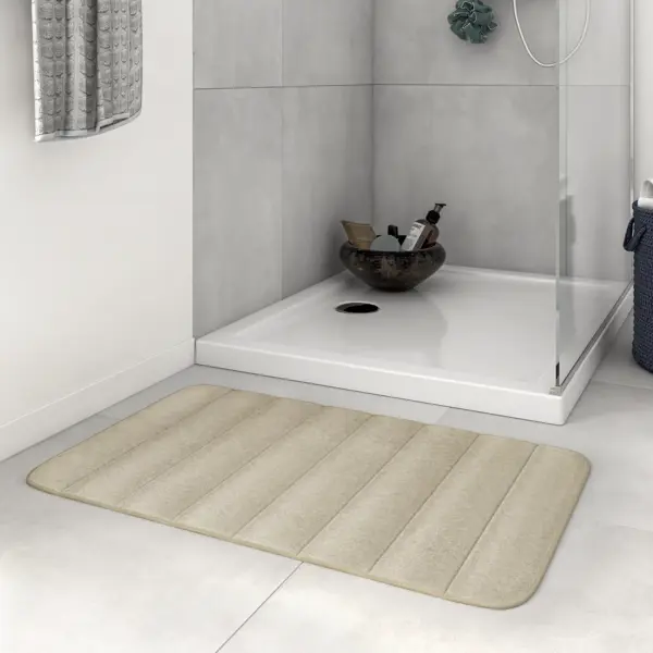фото Коврик для ванной комнаты sensea cocoon 50x80 см цвет бежевый