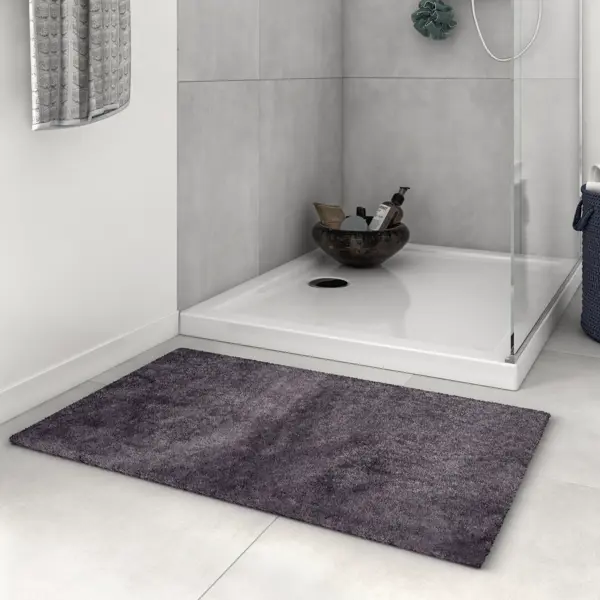 фото Коврик для ванной комнаты sensea neo glamour 80x50 см цвет серо-коричневый