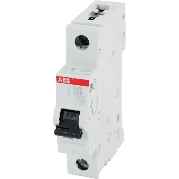 Автоматический выключатель ABB S201 1P C50 А 6 кА 2CDS251001R0504 автоматический многофункциональный стриппер квт ws 11 4 в 1 для провода сеч 0 5 10 0мм2 69278