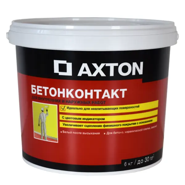 Бетонконтакт Axton 6 кг цвет белый бетонконтакт фасадная bergauffacadegrunt 14 кг