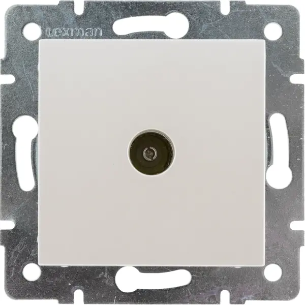 фото Тв-розетка оконечная встраиваемая lexman виктория шлейф,цвет жемчужно-белый