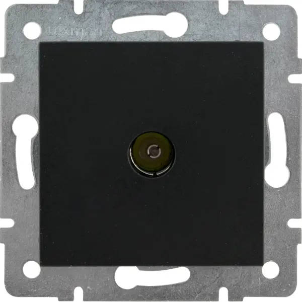 ТВ-розетка оконечная встраиваемая Lexman Виктория шлейф,цвет чёрный бархат матовый вешалка настенная стандарт 5 крючков 11x26x47 см металл цвет медь чёрный
