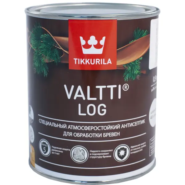 фото Антисептик для дерева tikkurila valtti log база ес 0.9 л