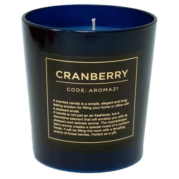 Свеча ароматическая Cranberry цвет синий свеча ароматизированная в стакане инжир темно синий 19 см