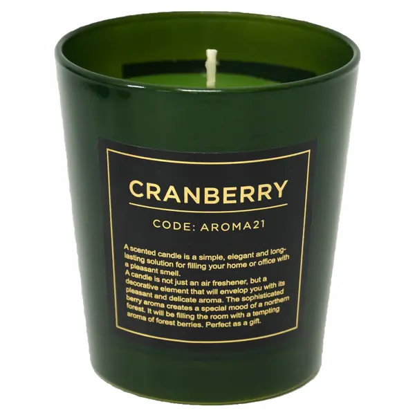 Свеча ароматическая Cranberry цвет зелёный свеча ароматическая 9х4 см цилиндр сладкая малина 400398