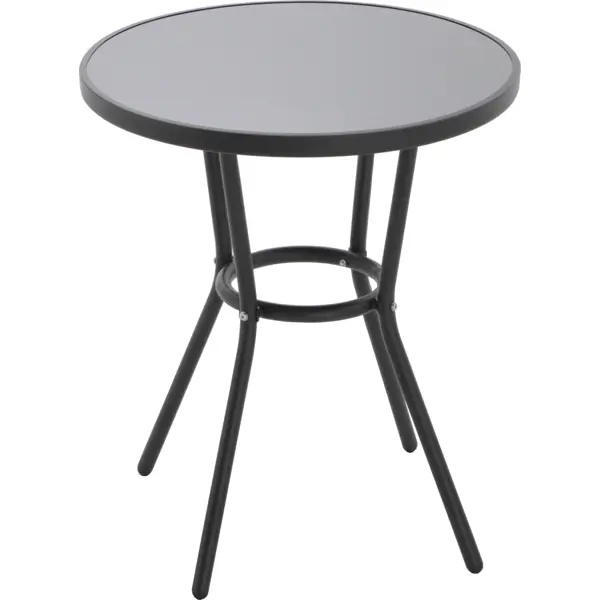 Стол садовый круглый 59.5x59.5x70 см металл/стекло чёрный стол садовый круглый 59 5x59 5x70 см металл стекло чёрный