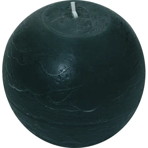 Свеча-шар «Рустик» Ø100 мм цвет тёмно-зелёный свеча лицо дизайн 2 белая 8 см