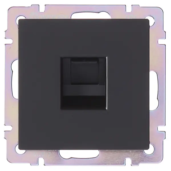 фото Розетка компьютерная встраиваемая werkel rj45, цвет черный