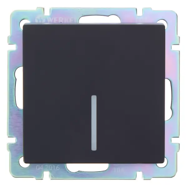 фото Выключатель встраиваемый werkel 1 клавиша с подсветкой, цвет черный