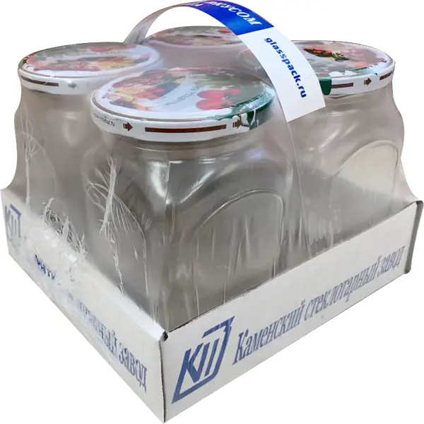 Набор банок с крышками 0.72 л, 4 шт. набор стеклянных контейнеров для хранения продуктов urm