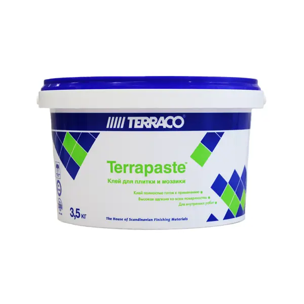 Клей для плитки готовый Terraco Terrapaste 3.5 кг быстросхватывающийся полиуретановый клей для дерева akfix