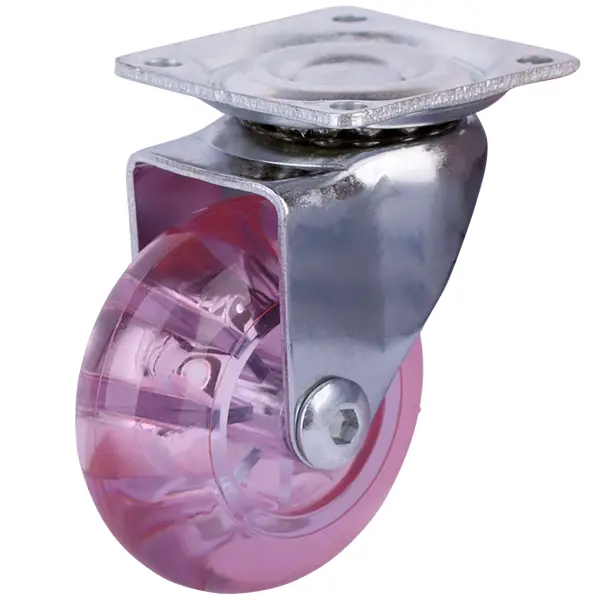Колесо поворотное без тормоза с площадкой 50 мм максимальная нагрузка 30 кг цвет розовый колесо для мебели d200 поворотное с площадкой