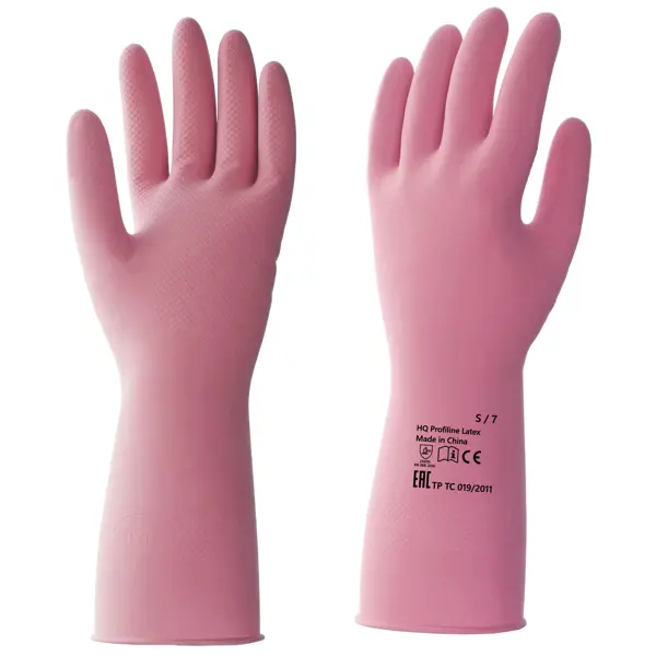 Перчатки латексные HQ Profiline размер S цвет красный перчатки с губкой для мытья посуды