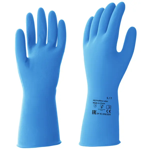 Перчатки латексные HQ Profiline размер L цвет синий перчатки латексные с хлопковым напылением york размер m