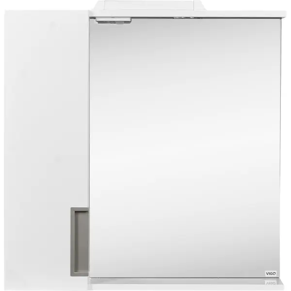 фото Шкаф для ванной зеркальный подвесной vigo венто 70x70 см цвет белый