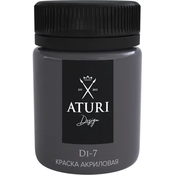 фото Краска акриловая aturi цвет чёрное серебро 60 г aturi design