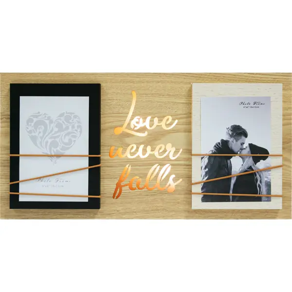 фото Рамка для 2-ух фотографий с подсветкой «love never folls», 10х15 см без бренда