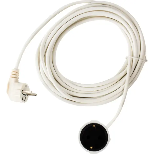 Удлинитель-шнур 1 розетка с заземлением 3х1.5 мм 7 м цвет белый телефонный шнур удлинитель gcr для аппарата 0 5m gcr tp6p4c tw 0 5m