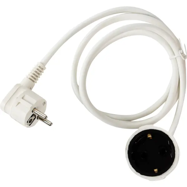 Удлинитель-шнур 1 розетка с заземлением 3х1.5 мм 1.5 м цвет белый телефонный шнур удлинитель gcr для аппарата 0 5m gcr tp6p4c tw 0 5m