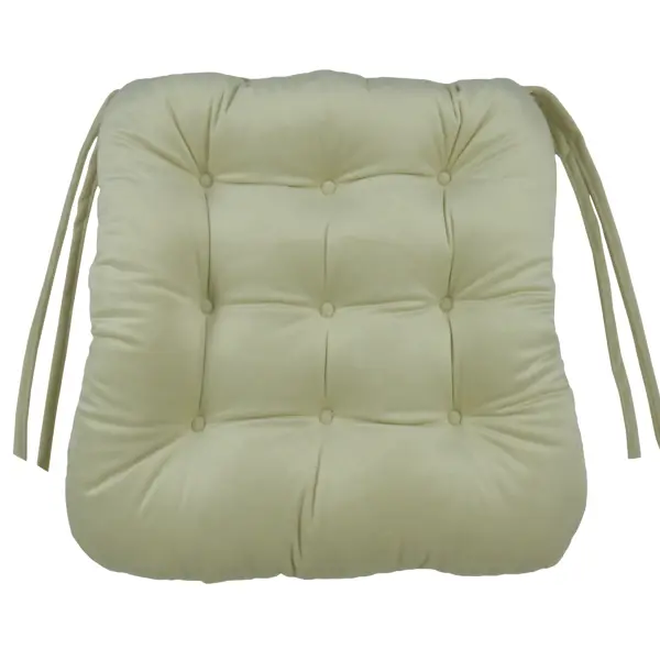 Сидушка для стула «Бархат» 40x36 см цвет кремовый подушка для стула бархат 40x36 см серо голубой