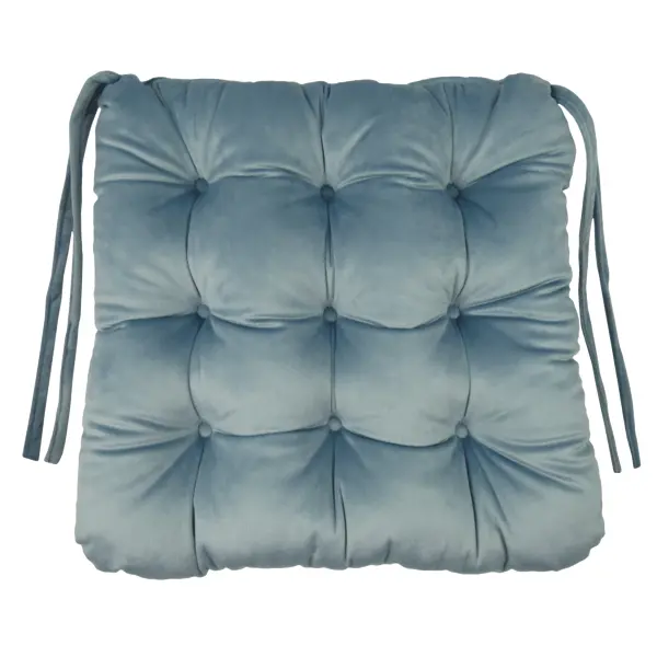 Подушка для стула Бархат 40x36 см цвет серо-голубой подушка для стула бархат 40x36x6 см изумруд