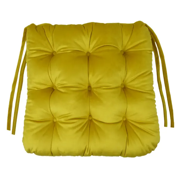 Сидушка для стула «Бархат» 40x36 см цвет жёлтый сидушка для стула бархат 40x36 см жёлтый