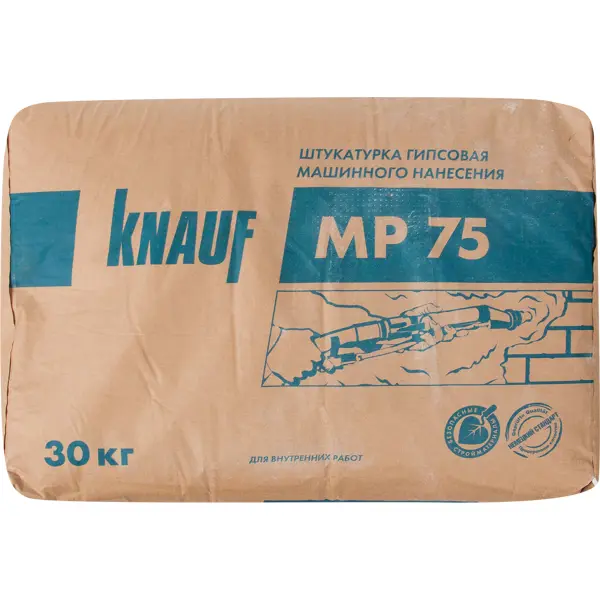 Штукатурка механизированная гипсовая Knauf МП 75 30 кг штукатурка гипсовая knauf гольдбанд 30 кг