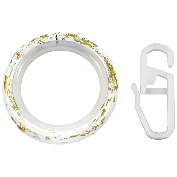Кольцо с крючком металл цвет белый антик, 2 см, 10 шт. кольцо для салфеток 5 см 2 шт металл серебристое перо feather