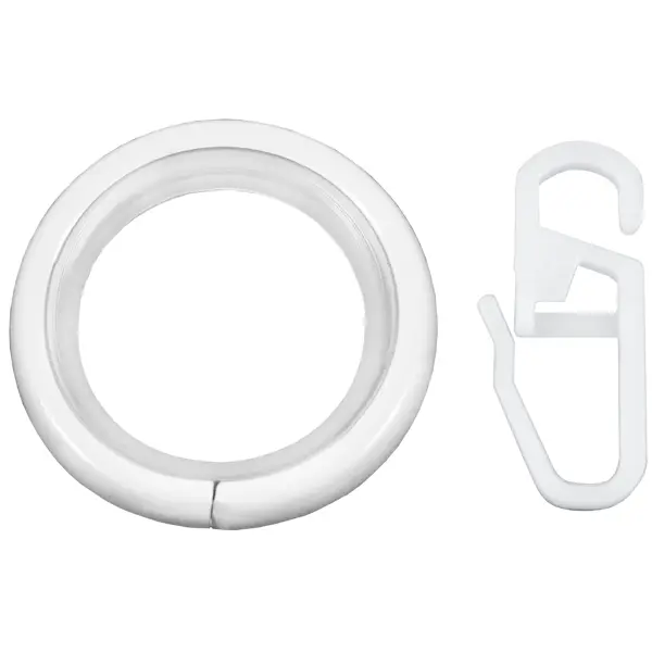 Кольцо с крючком металл цвет белый глянец, 2 см, 10 шт. кольцо с крючком металл d28 мм 10 шт