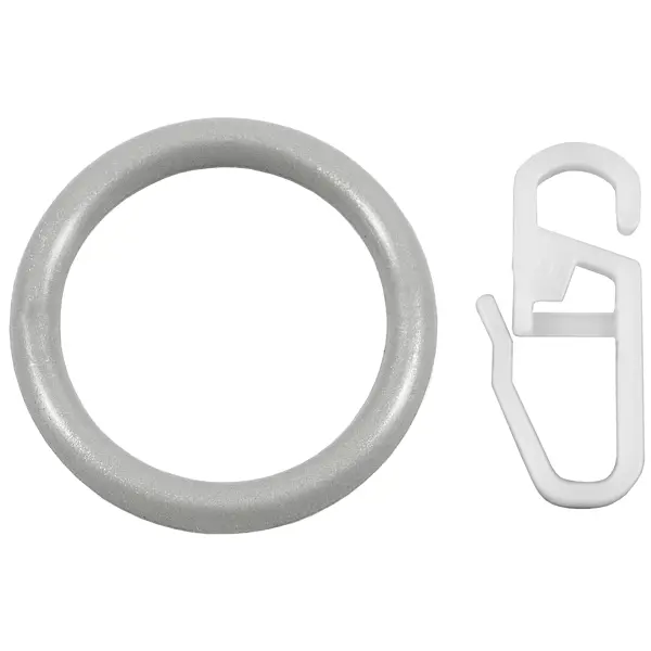 Кольцо, пластик, цвет серебро, 2 см, 10 шт. крючок для карниза aquanet sh0001k 12 шт овал пластик