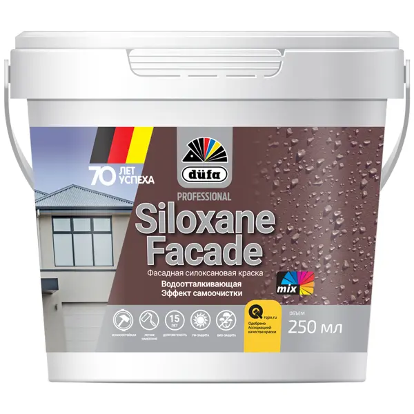 фото Краска фасадная siloxane facade 0.25 л база 1 dufa