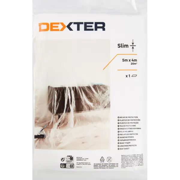 Пленка защитная Dexter 500x400 см 12 мкм прозрачная пленка защитная dexter 500x400 см 12 мкм прозрачная
