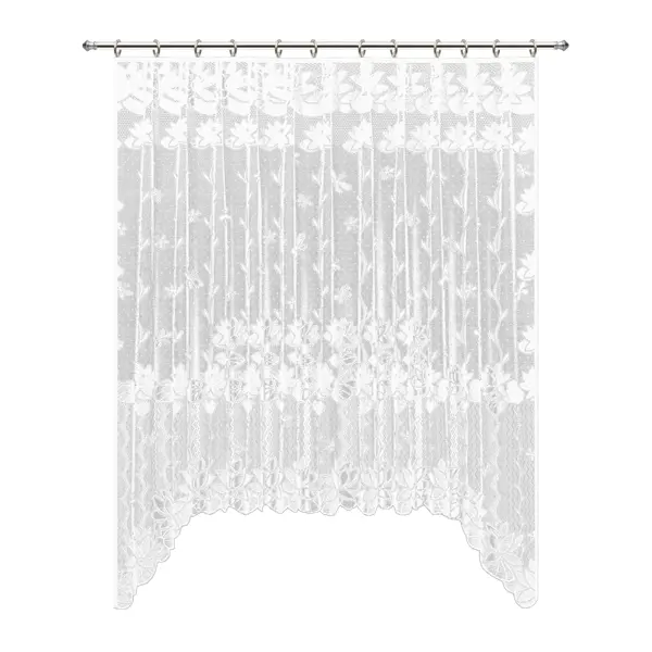 Занавеска для кухни на ленте «Лилии», 200х165 см, жаккард, цвет белый штора занавеска для ванной joyarty