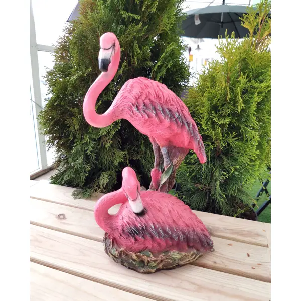 фото Фигура садовая фламинго пара 40 см без бренда