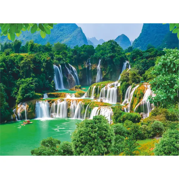 фото Фотообои водопад в горах бумажные, 280x200 см симфония