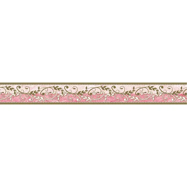фото Бордюр бумажный «симфония» б-025 0.04x14 м, вензель, цвет бежевый/розовый