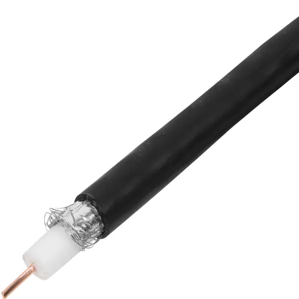 Кабель телевизионный Electraline внешний, медь, цвет чёрный кабель сетевой electraline ftp 6e ø5 2 мм 100 м медь