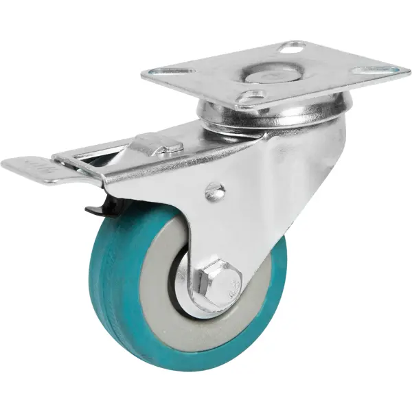 Колесо поворотное с тормозом 50 мм максимальная нагрузка 50 кг цвет серый устройство для подъема за колесо для домкрата автоспас