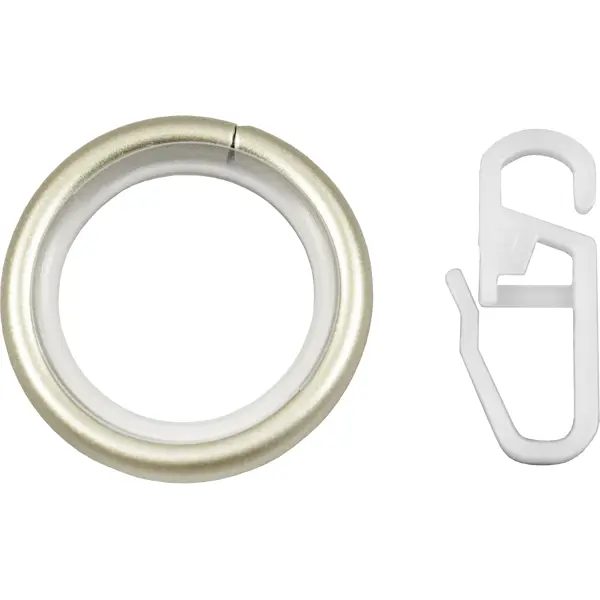 Кольцо с крючком металл цвет сталь матовая, 2 см, 10 шт.