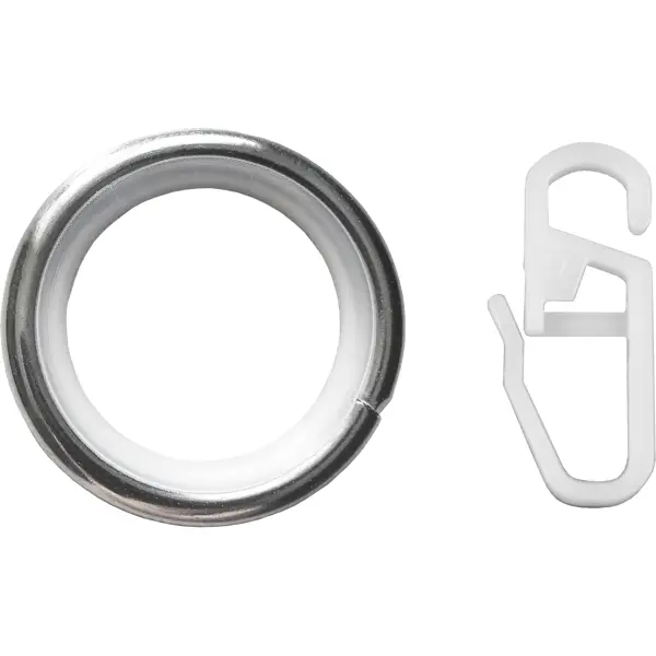 Кольцо с крючком металл цвет хром, 2 см, 10 шт. кольцо для салфеток 5 см 2 шт металл серебристое перо feather