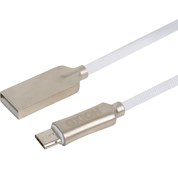 Кабель Oxion USB-micro USB 1 м цвет белый зарядное устройство borofone ba59a heavenly 2xusb 5v 3a qc3 0 кабель microusb white 6974443380194